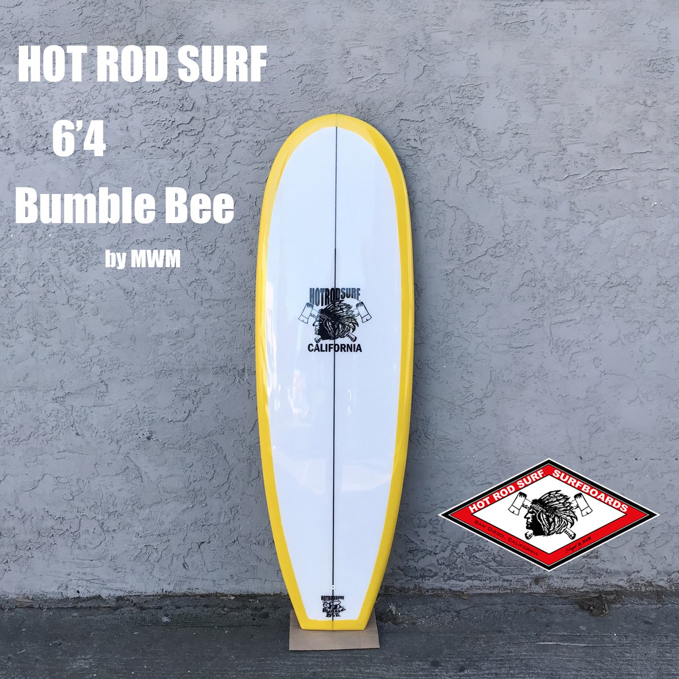HOT ROD SURF — Bumble Bee 6'4” Surfboard Longboard by HOT ROD SURF